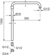 Mora Duschrör för takdusch 1300 mm